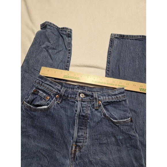 Levis 501 Jeans Womens Straight Classic Dark Wash Stretch Denim Button Fly 25x30 - Picture 10 of 13